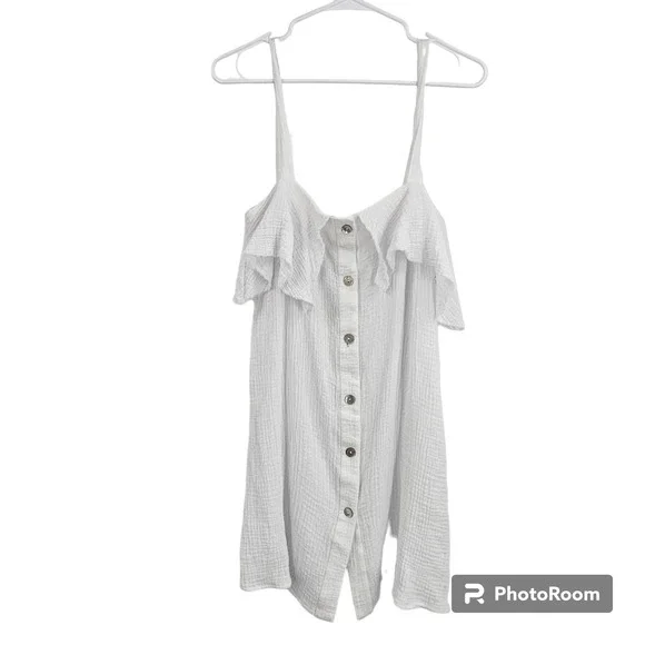 Bec & Bridge | Dresses | Bec Bridge Dress White Crepe Button Down Cold  Shoulder Cotton Mini Nwt Size 4 | Poshmark